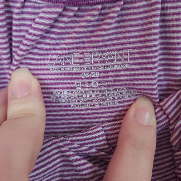 Lane Bryant Purple Striped Shirt Size 26/28 - Picture 2 of 7
